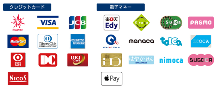 クレジットカードや電子マネーも利用可能 ハッピードラッグの各種支払いサービス